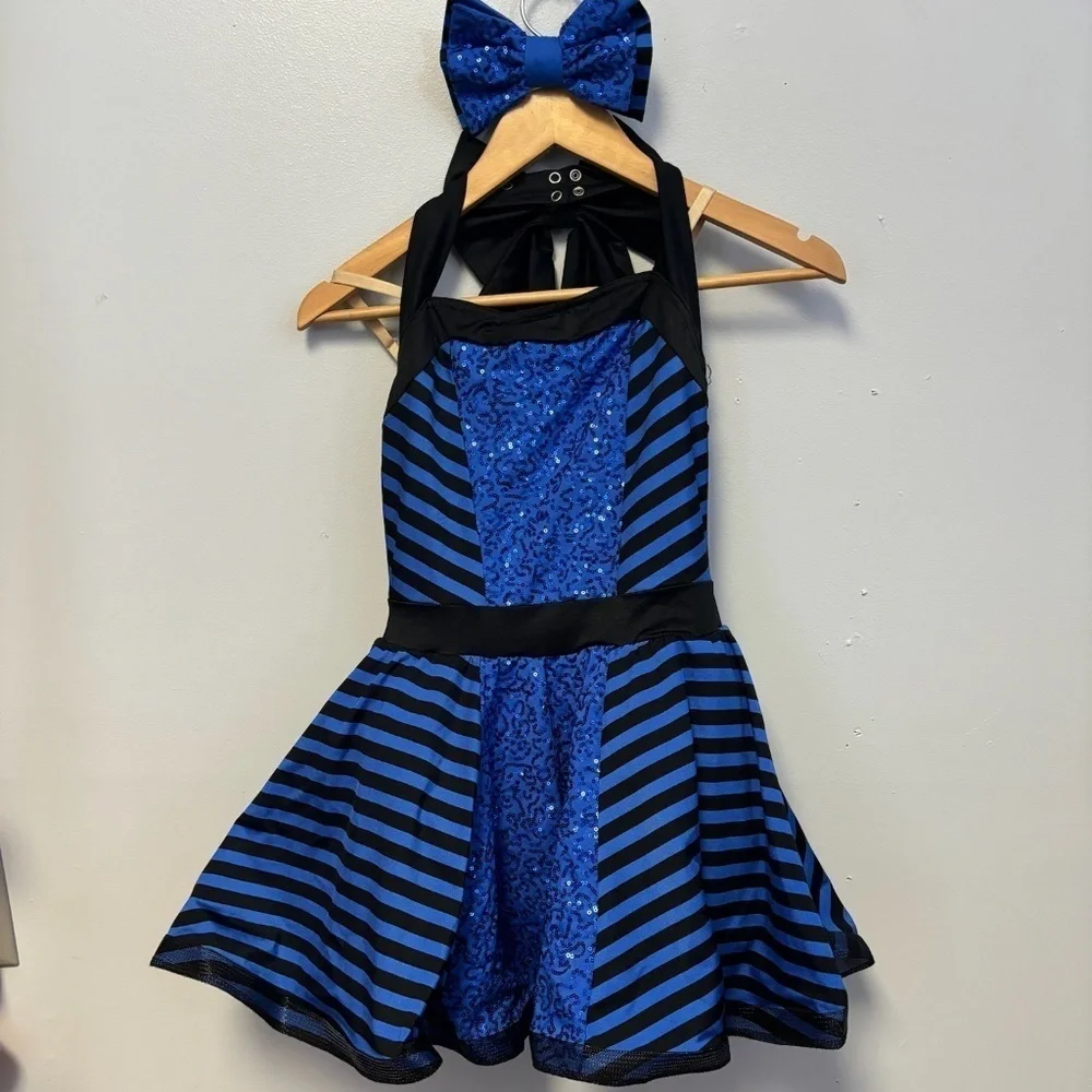 0834-33 Blue and black Dance costume